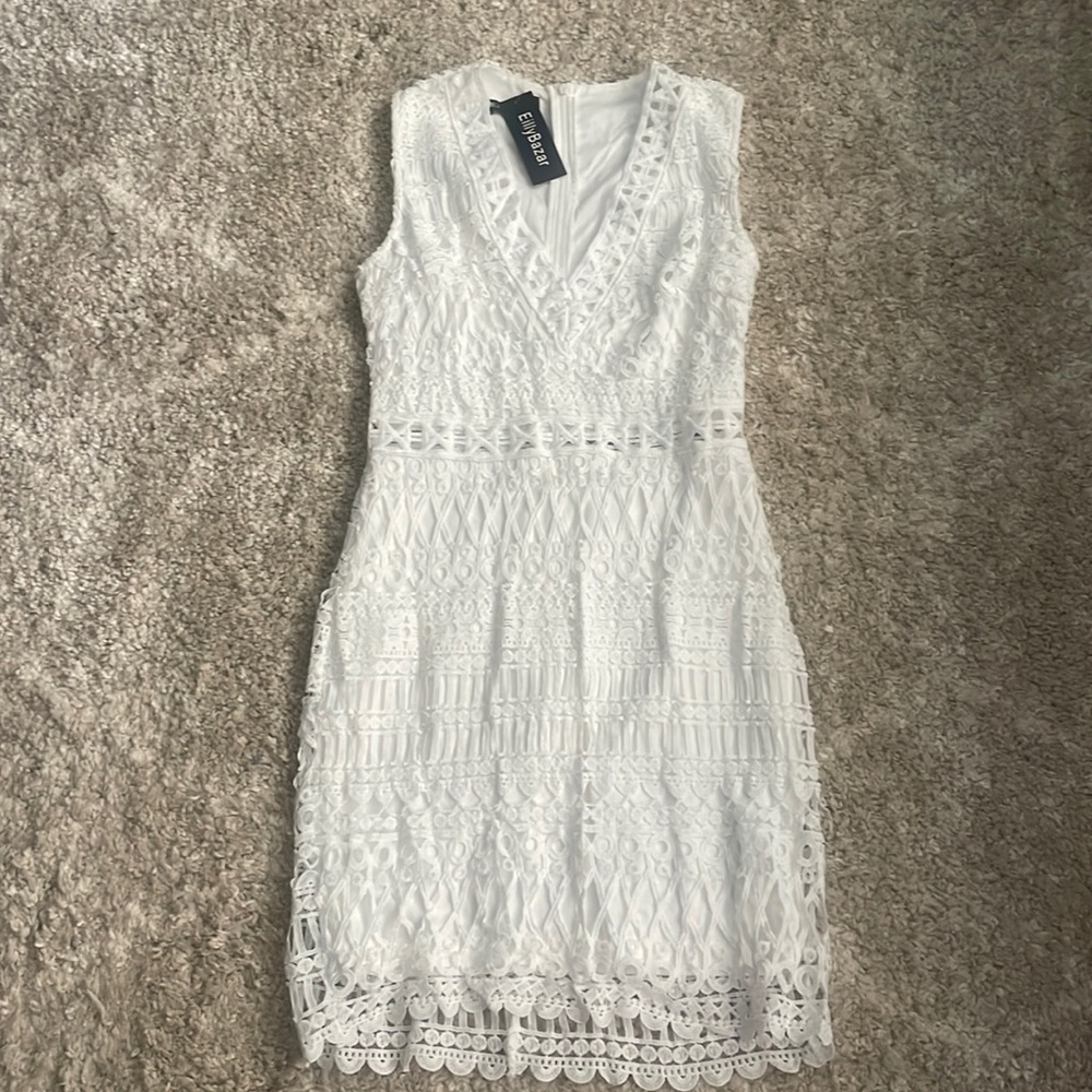 Eilly Bazar size small white dress NWT